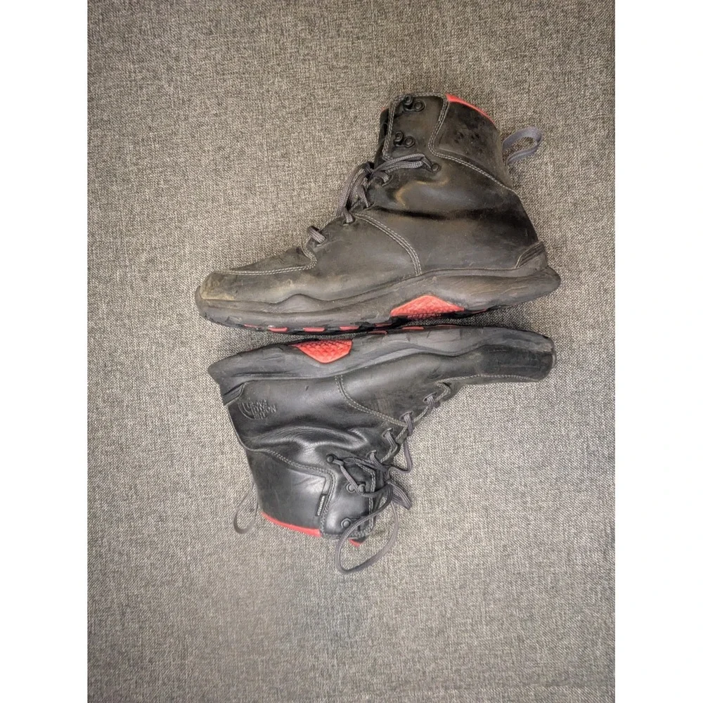 North Face Boots Primaloft Waterproof Insulated Black Red Men US 14 Hiking Shoes